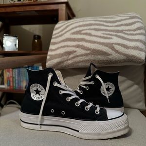 platform black high top converse